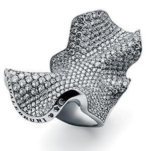 PASCALE BRUNI-Bague Collection Haute couture-diamant-or blanc