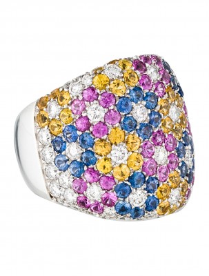 PASCALE BRUNI Saphirs-saphirs roses-saphirs jaunes-diamants