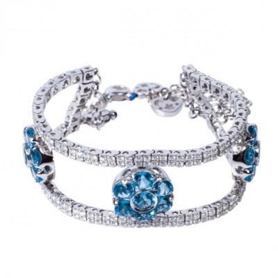 PASCALE BRUNI-bracelet-topaze swiss blue.