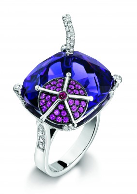 PIAGET-Bague collection Limelight-Inspiration Blueberry Daiquiri-amethyste-saphirs-diamants