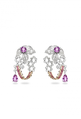 PIAGET-Collection Couture Precieuse-boucles d'oreilles-or rose-saphirs-diamants