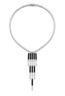 PIAGET-Collection Couture Precieuse-collier-or blanc-diamants-spinelle noire