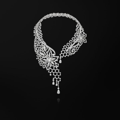 PIAGET-Collection Couture Précieuse-collier inspiration broderie-diamants-or blanc