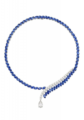 PIAGET-Collection Extremely Piaget-collier-or blanc-diamants-saphirs (2)