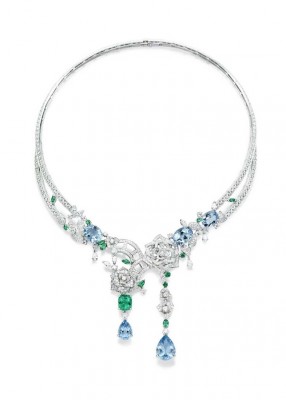 PIAGET-Collier Rose Passion-or blanc-tourmaline-diamants-topazes