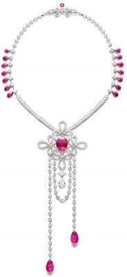 PIAGET-Collier collection Couture Précieuse-or blanc-rubellite-diamants