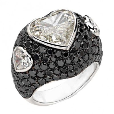 PICCHIOTTI-bague-diamants blancs-diamants noirs-