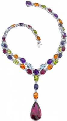 PROCOP Robert-Collection American glamour-Collier The Kaleidoscope-rubellite-diamants-améthystes-citrines-péridots-lolites-topaze