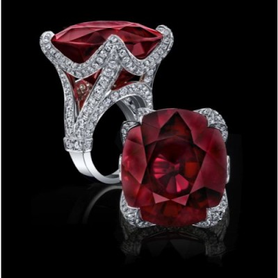 PROCOP Robert-Collection Important gem-Bague-Rubellite 44ct-diamants