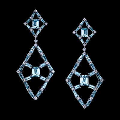 PROCOP Robert-Collection Queen of diamonds-Boucles d'oreilles-Topaze-diamants