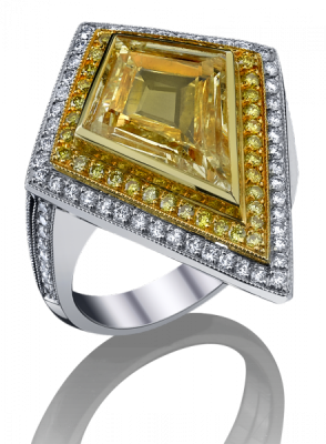 PROCOP Robert-Collection Queend of diamond-bague-diamants jaunes-diamants blancs