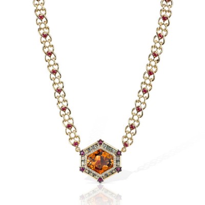 RICARDO BASTA-citrine-saphir vert-diamants-rubis