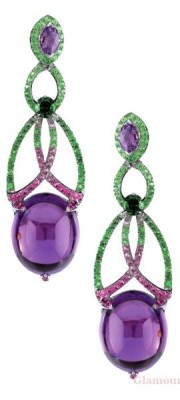 RODNEY RAYNER-Améthyste-boucles d'oreilles