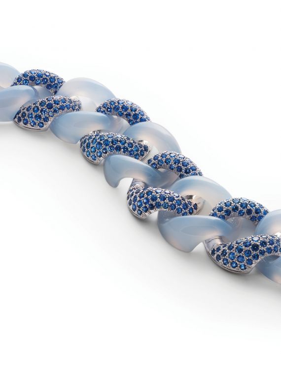 SEAMAN SCHEPPS-Bracelet Liens-Calcédoine-saphirs