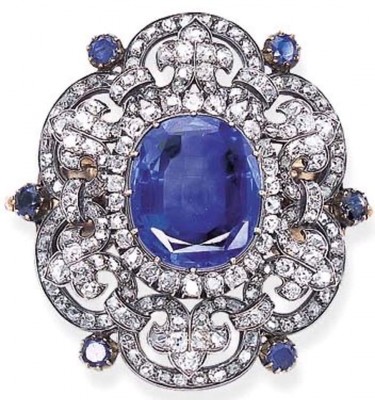 #Sapphire #Diamond #Brooch #1880's #saphir #diamants