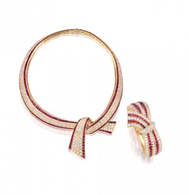 VAN CLEEF AND ARPELS-bangle-necklace-ruby-diamond