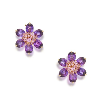#VAN CLEEF & ARPELS #Amethyst #Améthyste #Pink Sapphire #Saphir rose #'Hawaii' Earclips