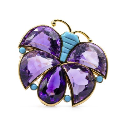 #VAN CLEEF & ARPELS #Brooch #Amethysts #Améthyste #Turquoises