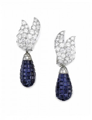 #VAN CLEEF & ARPELS #Earrings #Sapphires #Diamonds #Saphir #Diamant #1960