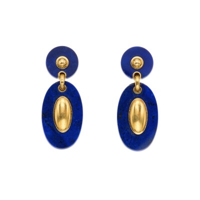 #VAN CLEEF & ARPELS #Gold #Lapis Lazuli #Pendant-Earclips #Or