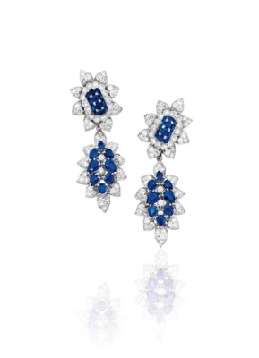 #VAN CLEEF & ARPELS #Sapphire #Diamond # #Diamant #Saphir #Or #Gold #Earrings