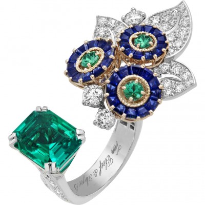 #VAN CLEEF & ARPELS #Sapphires #Emeralds #Diamonds #Ring