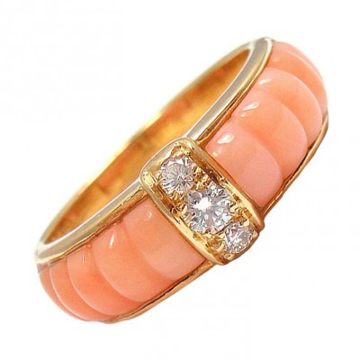 VAN CLEEF & ARPELS-diamant-corail-or jaune-bague