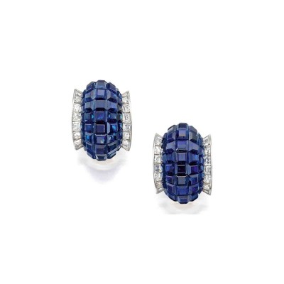 VAN CLEEF & ARPELS-earrings-sapphire-diamond