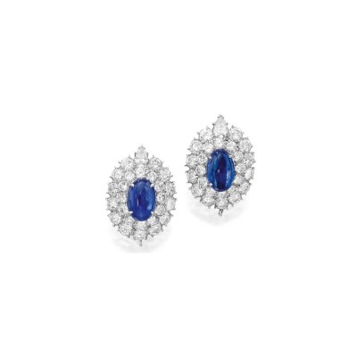VAN CLEEF & ARPELS-earrings-sapphires-diamonds