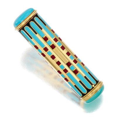 #VAN CLEEF & ARPLES #Art Deco #Enamel #Gold #Lipstick Case