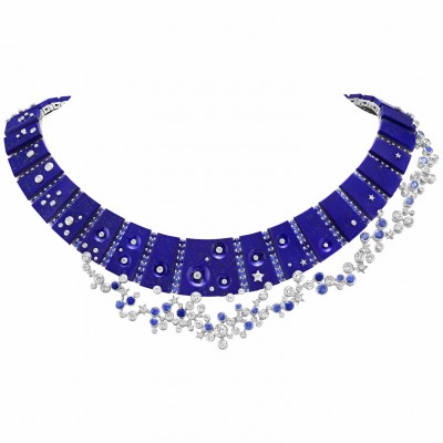 #VAN CLEEF and ARPLES #necklace #whiteGold #LapisLazuli #Saphire #Diamonds #2021
