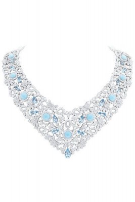 VAN ClEEF & ARPELS-Aigue marine-diamants-cabochons de turquoises