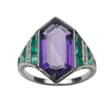 VAN ClEEF & ARPELS-Améthyste-tourmalines-diamants-bague
