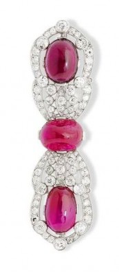 VAN ClEEF & ARPELS-An art deco-rubis-tourmaline-diamants-broche