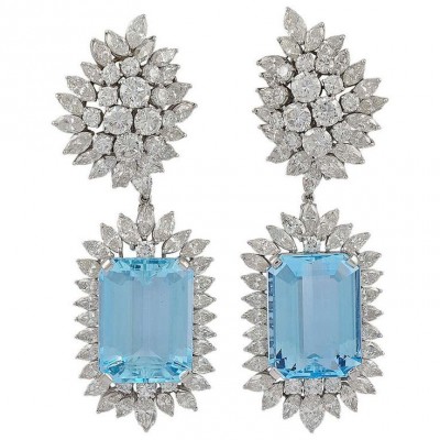 VAN ClEEF & ARPELS-Aquamarine-diamants-broche