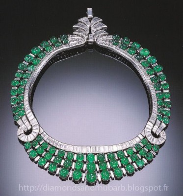 VAN ClEEF & ARPELS-Art Deco-diamant-émeraude-collier