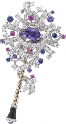 VAN ClEEF & ARPELS-Collection Peau d'Ane la Forêt enchantée-diamants-saphirs bleus-saphirs violets-onyx