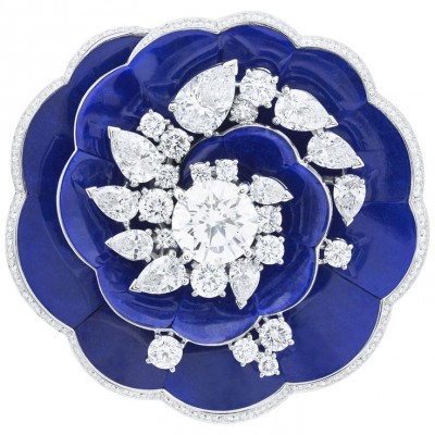 VAN ClEEF & ARPELS-Collection Pierres de Caractere-Fleur de Lapis Lazuli-diamants