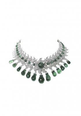 VAN ClEEF & ARPELS-Collier Baroda-émeraude-diamants