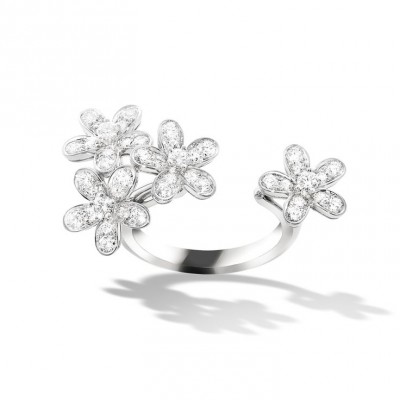 VAN ClEEF & ARPELS- Socrate Between the Finger-bague-or blanc-diamants