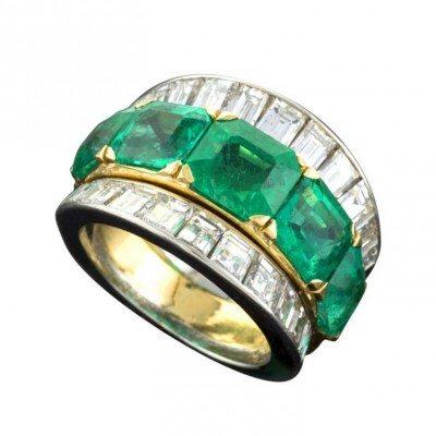 VAN ClEEF & ARPELS-émeraude-diamant-platine-bague