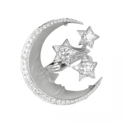WEBSTER STEPHEN-Collection Couture Voyage-bague Midnight-Over the Caspian Sea-or blanc-quartz-diamants