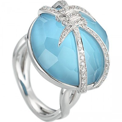 WEBSTER STEPHEN-Collection Forget me not-bague Bubble-or blanc-turquoise-quartz-diamants