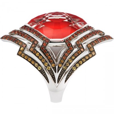 WEBSTER STEPHEN-Collection Lady Stradust-bague Crystal Haze-or blanc-corail-quartz-saphirs oranges-saphirs jaunes