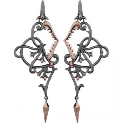 WEBSTER STEPHEN-Collection Silver Capsule-boucles d'oreille-Les dents de la mer-argent -rhodium noir-or rose