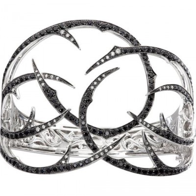 WEBSTER STEPHEN-Collection Thorn-bracelet-or blanc-diamants noirs-diamants blancs