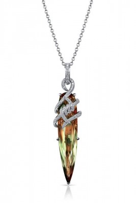 WEBSTER STEPHEN-Pendentif Couture-or blanc-diamants-Zulanite