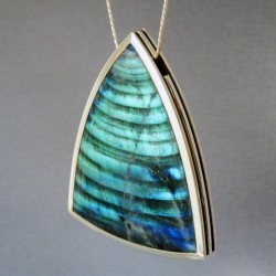 WESLEY HARRIS-Pendentif-Labradorite-ee Hive-argent