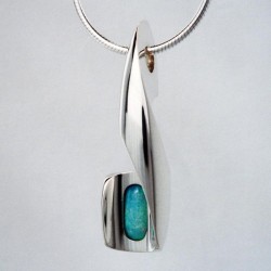 WESLEY HARRIS-Pendentif-Opale australienne-argent