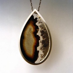 WESLEY HARRIS-Pendentif Random-agate-argent